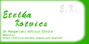 etelka kotvics business card